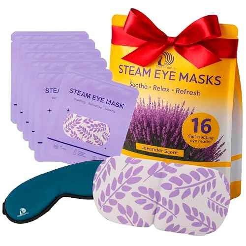 Steam Eye Mask - 16 Pack Lavender Self-Heating Warm Compress for Dry Eyes, Puffy Eyes Relief, Cornea Care, and Relaxation ? Soothing & Comfortable Heated Eye Pads