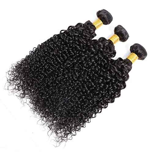 Selina 3 Bundles 20 22 24 Inch Kinky Curly Bundles Human Hair 100g/Bundle Unprocessed Remy Hair Extensions Brazilian Virgin Human Hair Natural Color (20"22''24'',Curly)