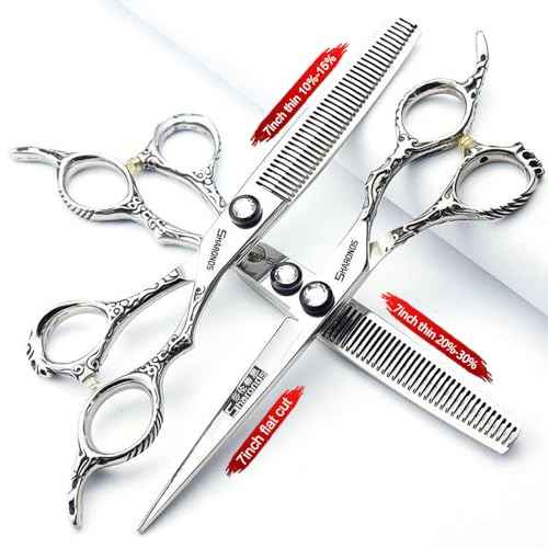 6/7/8 inch Personalized Rose Print Hair Clipper Set (Scissors Set) (7 inch-3pc-B)