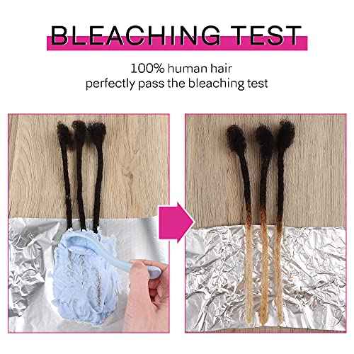 100% Loc Extensions Human Hair, 8Inch 0.8cm 60 Strands Handmade Dreadlock Extensions for Men Women Kids (#Natural Black)