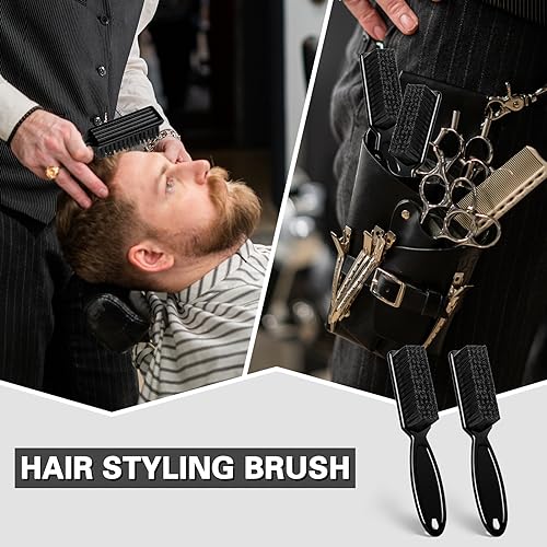 NICEMOVIC Barber Clipper Accessories - 30 Pcs Mini Nylon Brush Set for Blade Trimmer Cleaning, Hair Styling, and Manicure (Black)