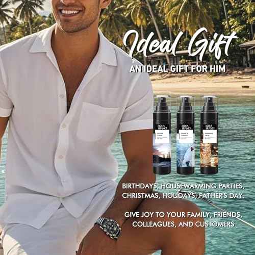 Body Spray for Men, Mens Body Refreshing Spray, Long Lasting, Pack of 3, Each 3.4 Fl Oz, Total 10.2 Fl Oz, Ironwood Spice, Sailor' s Essence, Leather Citrus
