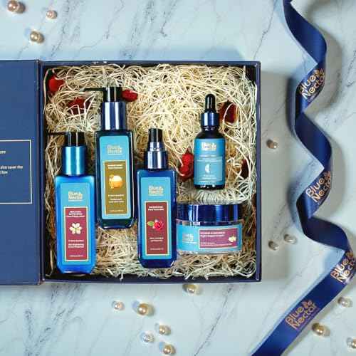 Blue Nectar Indulgent Nature Beauty Gift Set for Women & Men | Face Cream, Serum, SPF Lotion, Face Wash & Rose Face Mist | Gift Box for Birthday, Anniversary & Special Occasions