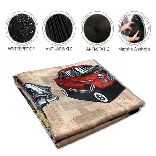 Barber Cape for Men Professional Hair Cutting Salon Cape with Snaps Waterproof Hairdressing Styling Cape Gown Apron- 63¡±¡¿ 56¡±(Vintage Cars)