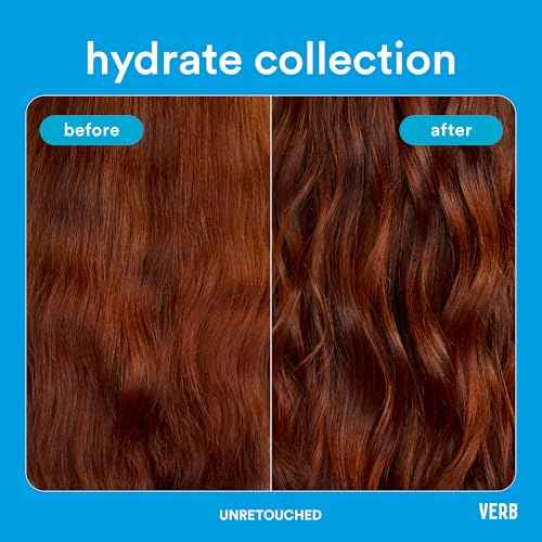 VERB Hydrate Oil - Add Moisture -Increases Shine - Smooth Frizz - Heat Protection for Dry + Frizzy Hair - Amber + Warm Jasmine Scent