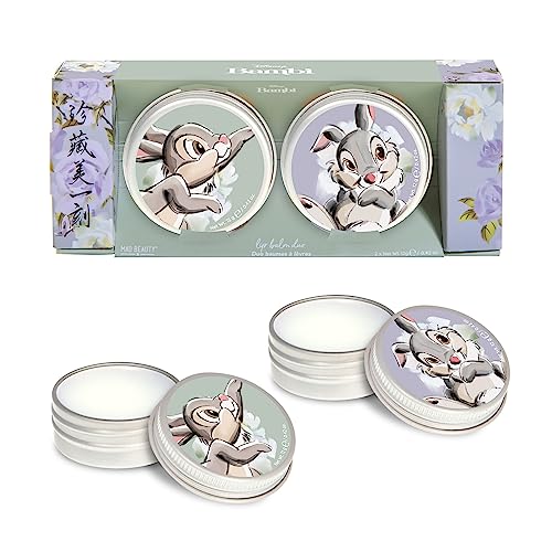 MAD BEAUTY Disney Beauty of Bambi Thumper Lip Balm Duo, Coconut & Vanilla Lip Balms, Hydrate, Soften, Moisturize, Scented, Fragranced