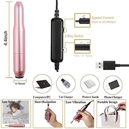 Upgrad 116 PCS Portable Electric Nail Drill Polish File Kit with 120W UV LED Nail Lamp Gel Manicure Dryer Lamp,Acrylic Nails Gel Polishing Shape Tools Supplies Set,Manicure Pedicure Nail Files DIY