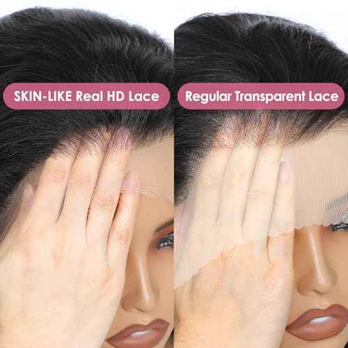 Beluck 14 lnch 13x6 Hd Full Lace Front Wigs Human Hair Pre Plucked Pre Cut, Body Wave Lace Frontal Wigs Human Hair, 15A 3D Dome Cap Ready To Wear Glueless Bleached Knots Lace Front Wig