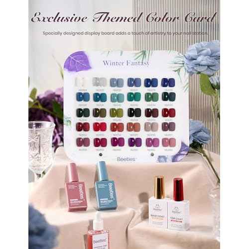 Beetles Winter Gel Polish Set - Winter Fantasy Collection, 35PCS HEMA-Free 10ml Soak Off UV LED Gel Nail Kit, Berry Red Caramel Colors with Base Top Coat & Cuticle Oil Christmas Gift