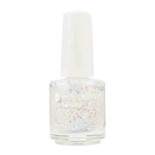 Dazzle Dry Nail Lacquer (Step 3) - Cold As Ice - An iridescent white sheer glitter. (0.5 fl oz)