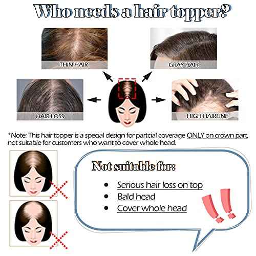 Hairro Human Hair Toppers With Bangs Silk Base Clip In Top Hairpieces Air Bangs Toupee Replacement Clip On Topper On Closure Hair Extensions For Women 16 Inch 48g #24 Natural Blonde