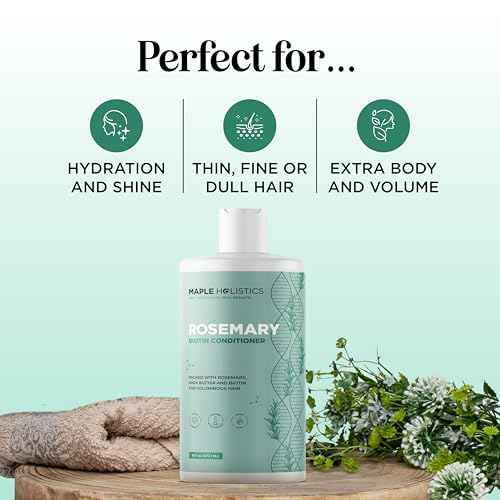 Biotin Rosemary Conditioner for Thinning Hair - Vegan Rosemary Biotin Conditioner with Volumizing Plant Proteins & B Vitamins for Fine Weak & Dull Hair - Sulfate Paraben & Silicone Free (16 Fl Oz)