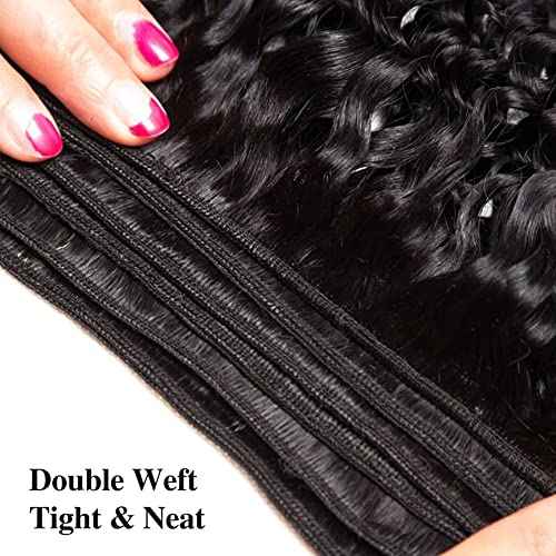 Water Wave Bundles Human Hair 3 Bundles Water Curly (20 22 24 Inch) Brazilian Full Virgin Remy Hair Extension for Women Wet and Wavy Hair Weft Natural Color