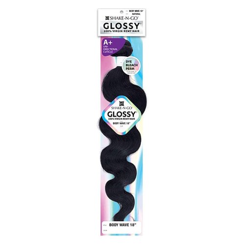 Shake N Go Virgin Remy Hair Weave Glossy Body Wave 10" (Color : Natural)