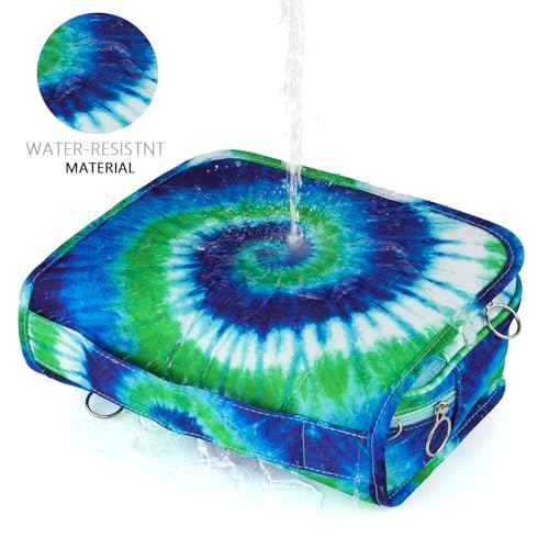 Tie Dye Hanging Toiletry Bag for Girls, Travel Toiletry Bag for Teen Girls Cosmetic Makeup Waterproof Wash Bag Traveling Toiletries, Blue