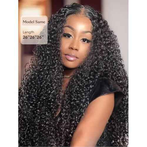 UNICE Human Hair Bundles Curly 12 14 16 inch 100% Unprocessed Malaysian Virgin Weave 3 Bundle Real Natural Black Human Hair Extensions 1B Natural Black Color for Women