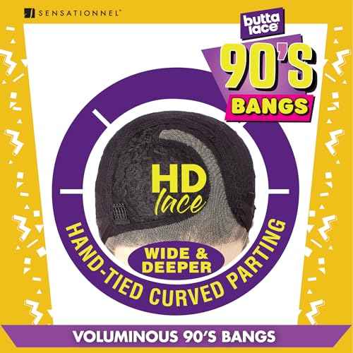 Sensationnel Butta Lace 90Sbangs Wigs - Unit 908 Glueless Wide Deep Part Synthetic Preplucked Hairline (BALAYAGEASHBLONDE)