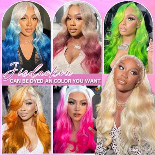 613 Lace Front Wig Human Hair Blonde Wig Human Hair Body Wave 13x6 HD Transparent Lace Front Wigs Pre Plucked 613 HD Lace Frontal Wigs 24 Inch 200 Density with Baby hair
