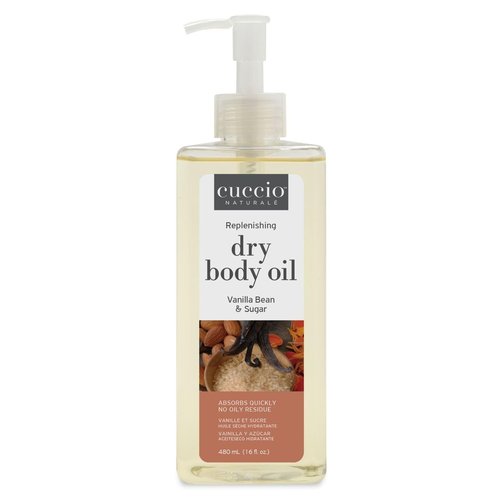 Cuccio Naturale Hydrating Dry Body Oil – Vanilla Bean & Sugar, Fast‑Absorbing Non‑Greasy Moisturizer for Soft Glowing Skin, 15.5 fl oz