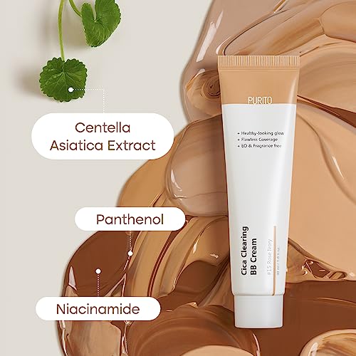 PURITO Cica Clearing BB Cream #13 Neutral Ivory 1 fl.oz / 30ml, Vegan bb cream, foundation, cruelty free