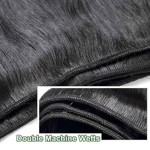 16A Straight Bundles Human Hair 100% Unprocessed Vietnamese Raw Hair Bundles Full and Thick Straight Weave Hair Extensions for Women,Three Times the Lifespan 12 Inch