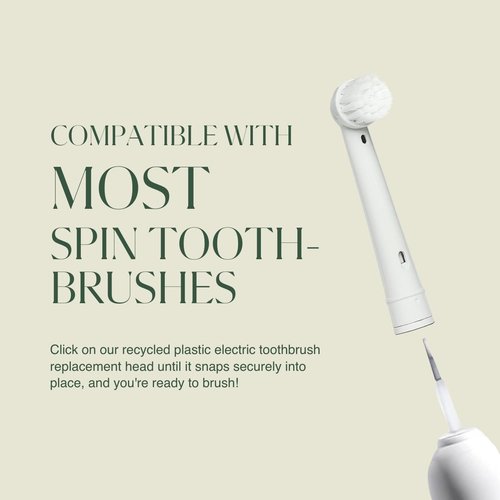 Plus Ultra Eco-Friendly Oral-B Compatible Electric Toothbrush Replacement Heads | 4 Heads Per Pack | Made with Recycled Plastic | Soft Toothbrush for Sensitive Teeth