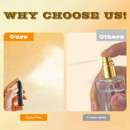 DIOHIO 8ml Perfume Atomizer Travel Refillable,Mini Cologne Dispenser, Bottom-Filling Fragrances Perfumes Bottle,Portable Sprayer Pocket Size for Women Men Cruise Car Trip Gift 2pcs (Black-Grey)