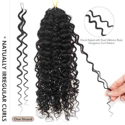ToyoTress Kinky Curly Crochet Human Hair - 10 Inch 50G Feather-Line Invisible Knotless Crochet Human Hair For Black Women Natural Color Braiding Hair (10 Inch, 1B-50G)