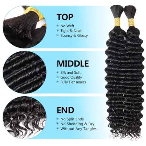 160g 5 Bundles P4/30 Deep Wave Human Braiding Hair 20 Inch Bulk Human Hair for Braiding No Weft Human Braiding Hair for Boho Braids Wet and Wavy 100% Brazilian Virgin Curly Hair