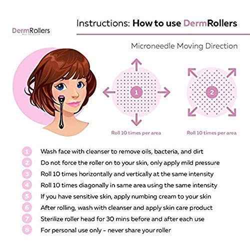 Derma Roller 1.0mm for Face, Body and Scalp - Derma Roller for Men and Women with 540 Micor Roller - Beard Roller for Hair & Beard