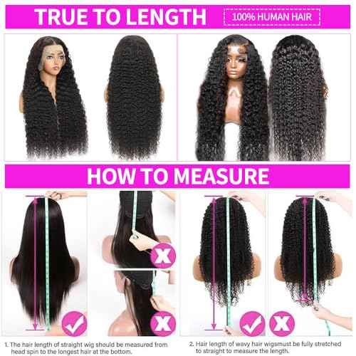 13x6 HD Lace Front Wigs Human Hair 200% Density Curly Deep Wave Wig 16 Inch Deep Wave Lace Front Wigs Human Hair Pre Plucked Curly Wig for Women Natural Color