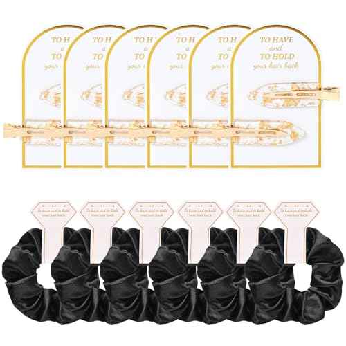 12 PCS Bridesmaid Proposal Gifts Bridesmaid Hair Clips Bridesmaid Scrunchies Bridal Shower Gifts Silk Satin Soft Hair Accessories Bridesmaid Wedding Favor Women Girls
