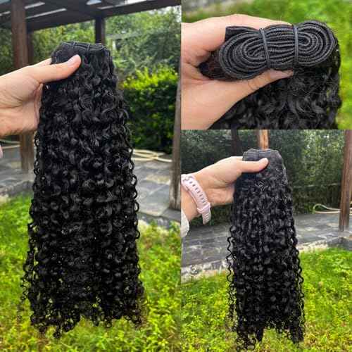 Burmese Bundles Premium Raw 100% Human Hair Water Wave High Rate 15A Unprocessed No Stray Short Hair Extensions Triple Lifespan Excellent Fullness Extra Thick From Top to End Black 20inch