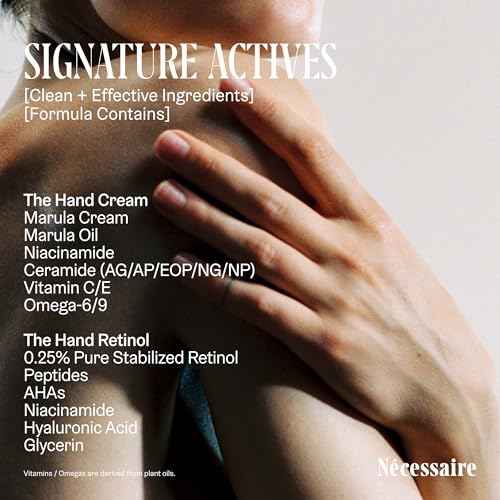 N?cessaire The Hand Duo ? The Hand Cream + The Hand Retinol Treatment Holiday Gift Set for Dry Hands ? Daily Moisture + Nighttime Repair with Ceramides, Peptides & Retinol ? 2 x 2.5 oz