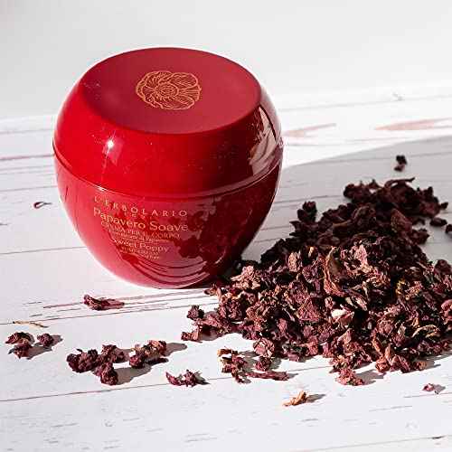 L'Erbolario Body Cream - Moisturizing Body Butter for Dry Skin - Soothing Skin Care With Vitamin E and Floral Amber Fragrance - Sweet Poppy - 6.7 oz