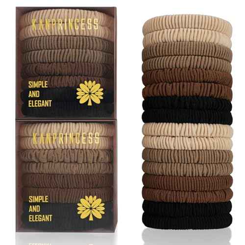 16Pcs Hair Ties For Thick Hair, Strong Stretchy Hair Bands For Women Girls, No Slip Braided Hair Ties No Damage, Ponytail Holders-Exceptionally Secure with Gentle Hold (Set 5)