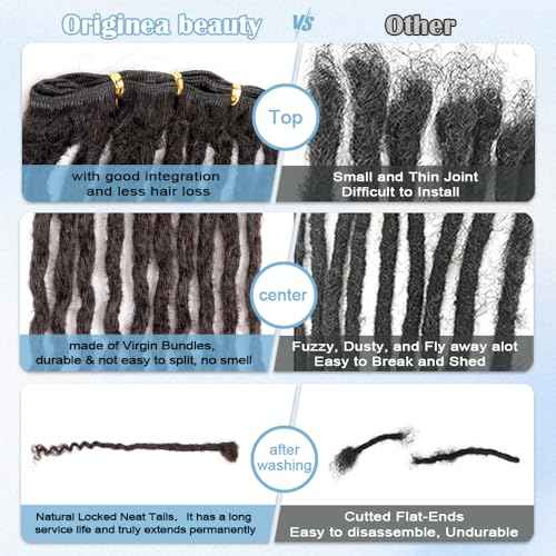 Originea 0.6cm 6-18 Inch 100% Human Hair Dreadlock Extensions Curly Ends Loc Extensions Human Hair For Women/Kids Handmade Permanent Loc Extensions Can Be Dyed Bleached Curled T30# 10 inch 30 Strands