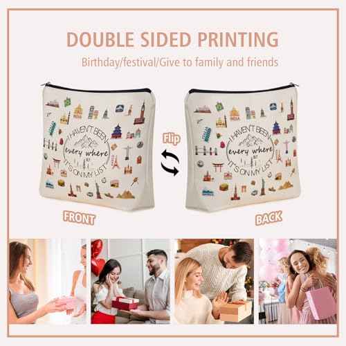 World Travel Gifts Makeup Bag Gift: Cute Cosmetic Bag I Haven't Been Everywhere But It's on My List For Teen Girl & Women Travellers.Ideal Trip Gift Cosmetic Bag For Travel, Birthdays.