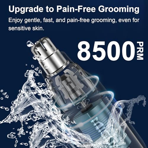 Fululuer Nose Hair Trimmer for Mens and Women | Rechargeable 4-in-1 Ear, Nose, Eyebrow & Beard Trimmers | 8500 RPM | USB Charging | Washable, LED Indicator (Midnight Black)