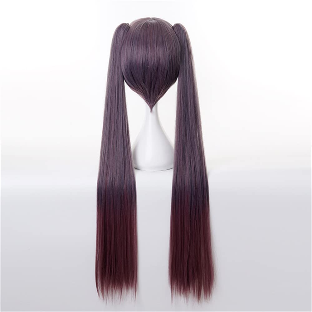 Mystylecos Anime Mona Cosplay Wig Genshin Impact Role Play Wigs Long Black Brown Hair