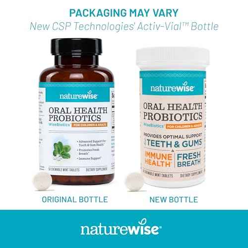 NatureWise Oral Probiotics for Mouth Bad Breath - Chewable Sugar-Free Mint - Lactobacillus reuteri Chewable - Oral Probiotics For Kids & Adults - Non-GMO USA Manufactured - 50 Count[50-Day Supply]