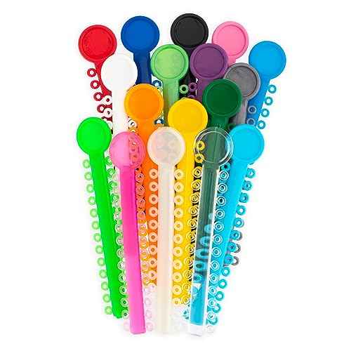Practicon Orthodontic Ligature Ties, 1040 Elastic Bands for Braces, Elastomeric O-Rings, Rubber Bands for Brackets, Pink