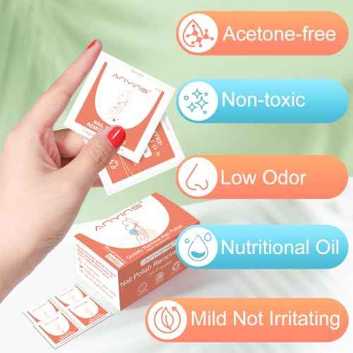 Nail Polish Remover Pads£¬100PCS Nail Polish Remover Wipes Fast Remove with Nutrition Oil Individually Wrapped Professional Nail Salon and Home Use