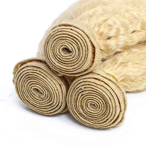 30 32 34 Inch Blonde Bundles 613 Water Wave Bulk Human Hair Unprocessed Virgin Hair 3 Bundles Blonde Wet and Wavy Human Hair Extensions