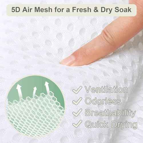 Luxury Spa Bath Pillow, Thick Full Body Cushion with Laundry Bag, Non-Slip Memory Foam for Head, Neck, Back Support, Ideal Women's Soaking Tub Gift