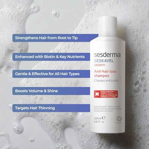 Sesderma SESKAVEL Strengthening Hair Shampoo for Thinning and Fragile Hair 6.8 fl. Oz