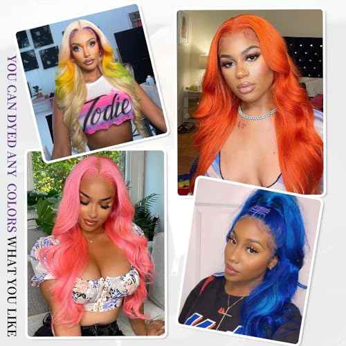 613 Lace Front Wig Human Hair 200 Density Blonde Wig Human Hair Body Wave 13x6 Lace Front Wigs Human Hair Pre Plucked Blonde HD Lace Frontal Wig 30 Inch