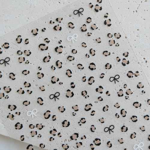 Leopard Print Nail Art Stickers, Coquette Nail Decals,Self-Adhesive, Nail Accessories & Supplies, Durable & Long-Lasting