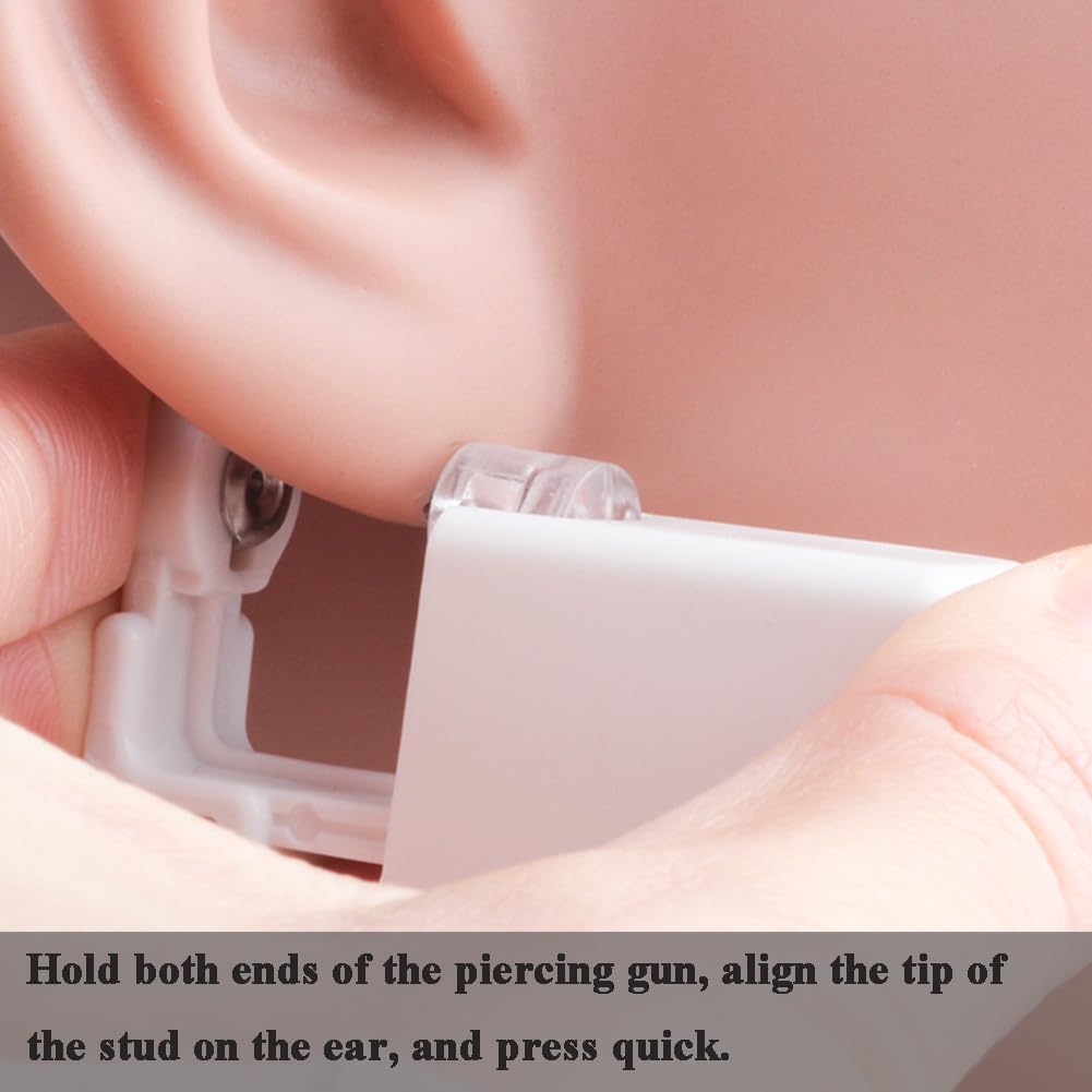 Ear Piercing Kit-18 PCS Disposable Self Ear Piercing Gun Piercing Tools with Gold Earrings Stud Ear Hole Cleaners