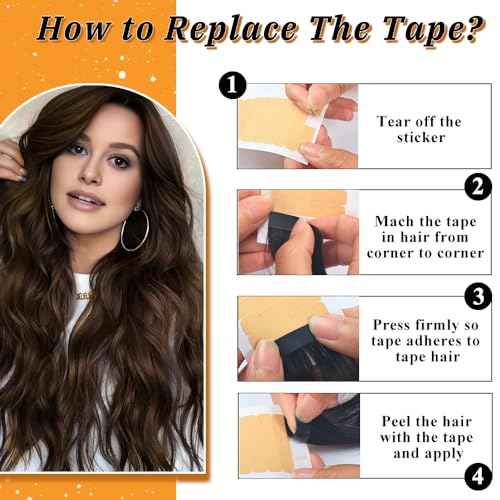 YDDM 20 Inch Tape in Hair Extensions Human Hair, Dark Brown 20pcs 100% Remy Human Hair Straight Seamless Invisible Tape in Hair Extensions(2#, 20 Inch)